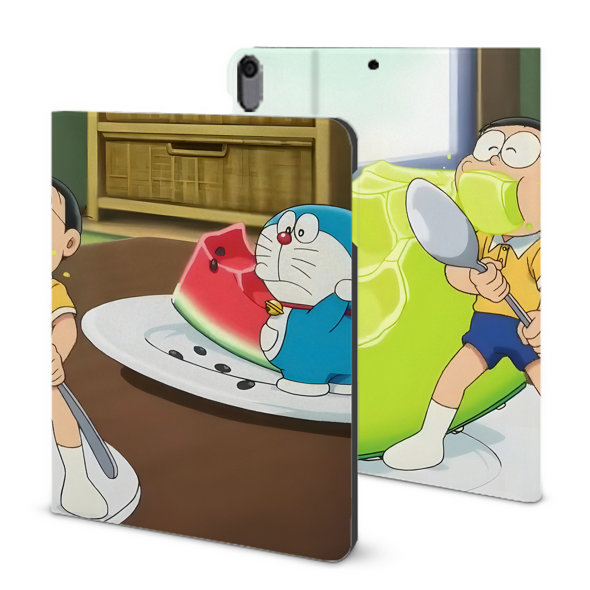 （画像用） ドラえもん Doraemon IPad ケース ブック型 PUレザー TPU 耐衝撃 軽量 薄型 ペン収納なし 全面保護 IPad 各モデル対応